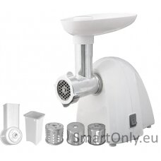 Meat mincer Camry CR 4802 White 600-1500 W Number of speeds 1 Middle size sieve, mince sieve, poppy sieve, plunger, sausage filler, vegatable attachment.