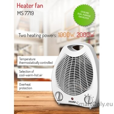 Mesko | Heater | MS 7719 | Fan heater | 2000 W | White 2 Mesko | Heater | MS 7719 | Fan heater | 2000 W | White 2