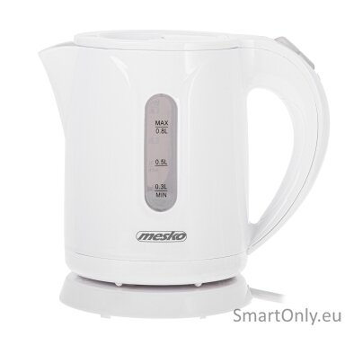 Mesko | Kettle | MS 1376 | Electric | 850 W | 0.8 L | Plastic | 360° rotational base | White