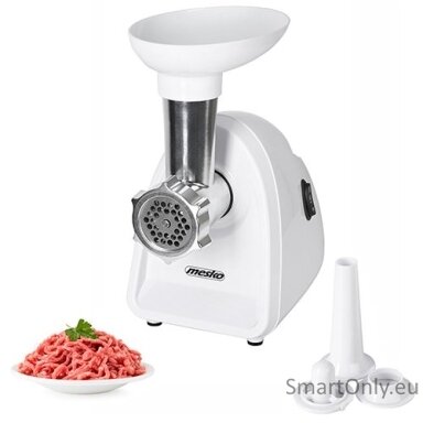 Mesko Meat mincer MS 4809 White 350 W Middle size sieve; mince sieve; poppy sieve; plunger; sausage filler