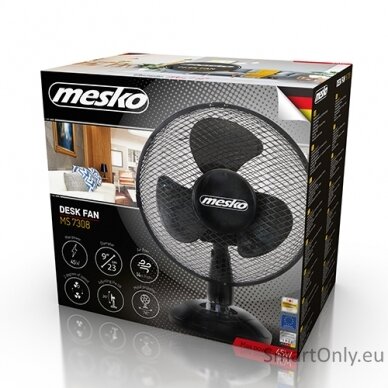 Mesko Fan MS 7308 Table Fan, Number of speeds 2, 30 W, Oscillation, Diameter 23 cm, Black 4
