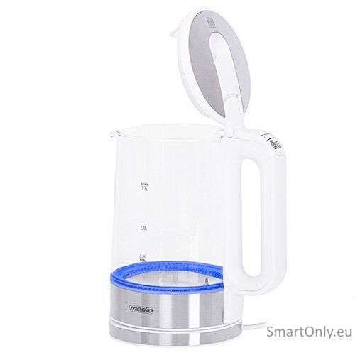 Mesko Kettle MS 1301w Electric 1850 W 1.7 L Glass/Stainless steel 360° rotational base White 4 Mesko Kettle MS 1301w Electric 1850 W 1.7 L Glass/Stainless steel 360° rotational base White 4