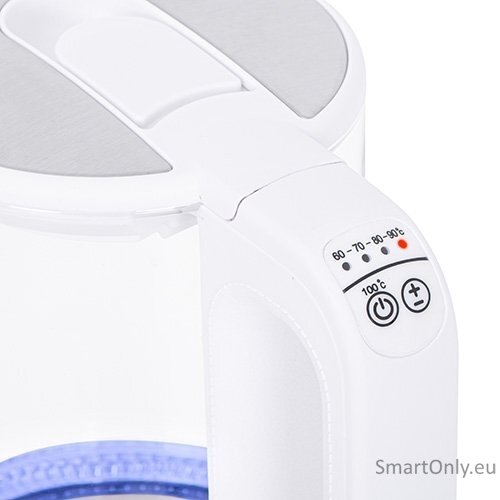 Mesko Kettle MS 1301w Electric 1850 W 1.7 L Glass/Stainless steel 360° rotational base White 5 Mesko Kettle MS 1301w Electric 1850 W 1.7 L Glass/Stainless steel 360° rotational base White 5