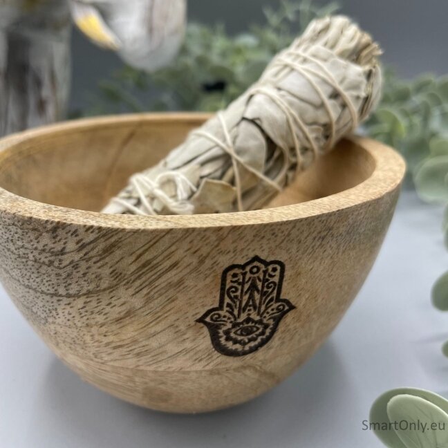 Medinis smilkalų ir ritualų dubenėlis - Hamsa Ancient Wisdom (12x7) 3