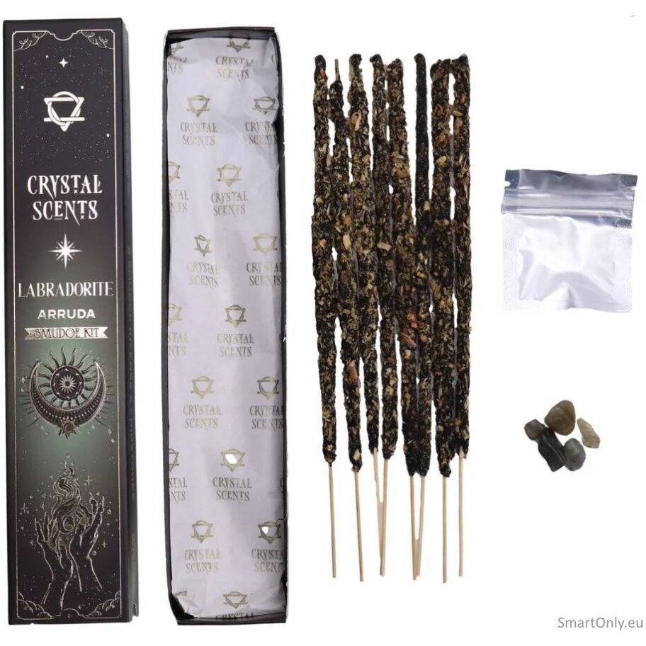 Medicininės Rūtos smilkalai su Labradorito kristalais Crystal Scents