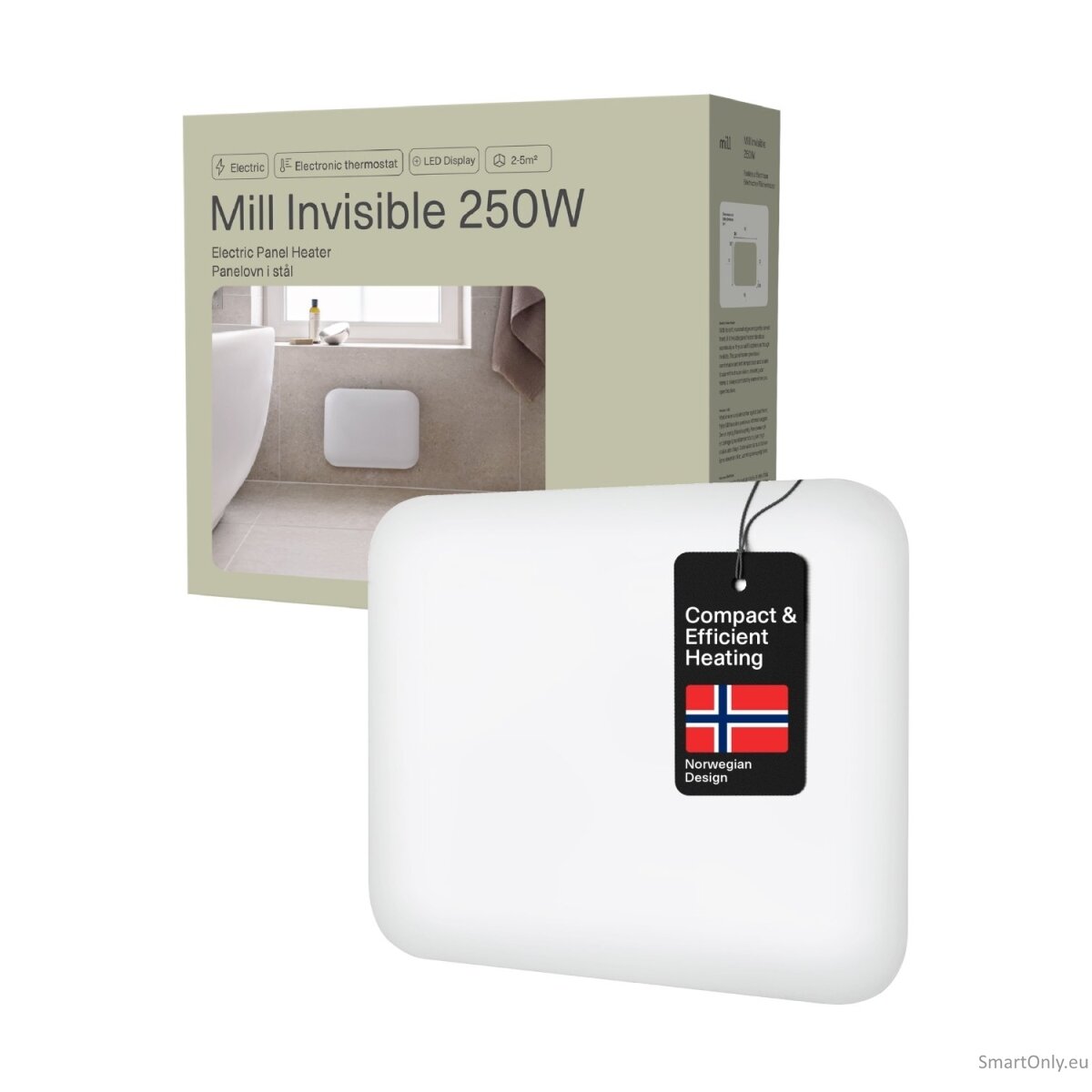 Mill Heater IB250 Steel Panel Heater 250 W Number of power levels 1 Suitable for rooms up to 2-5 m² White 4