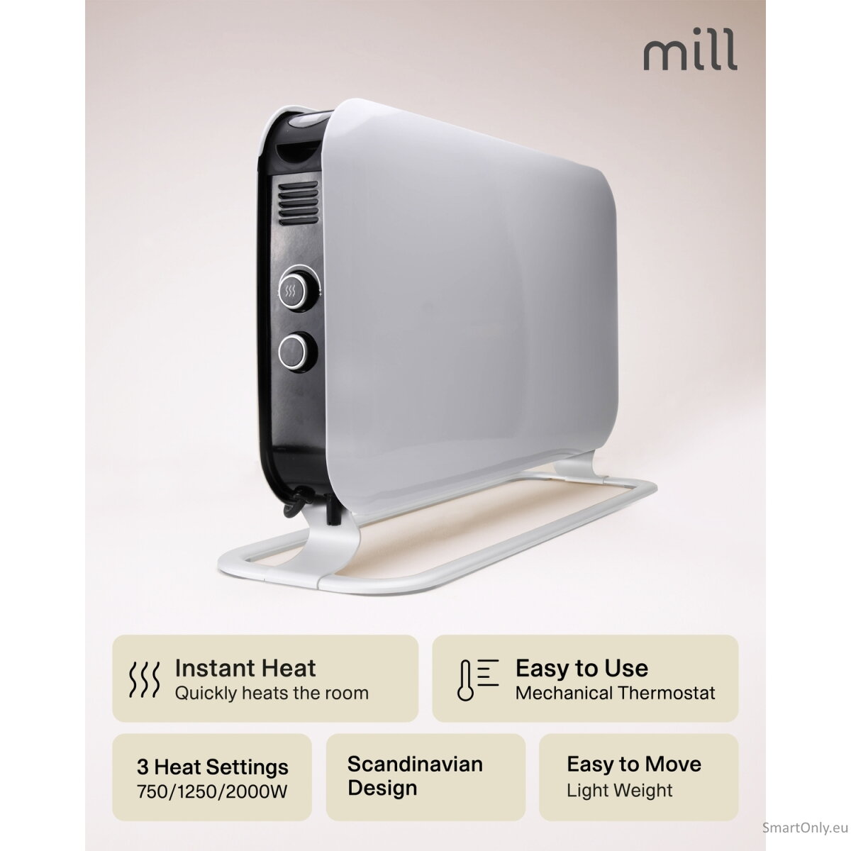 Mill | Heater | SG2000MEC | Convection Heater | 2000 W | Number of power levels 3 | Suitable for rooms up to 5-20 m² | White | N/A 14 Mill | Heater | SG2000MEC | Convection Heater | 2000 W | Number of power levels 3 | Suitable for rooms up to 5-20 m² | White | N/A 14