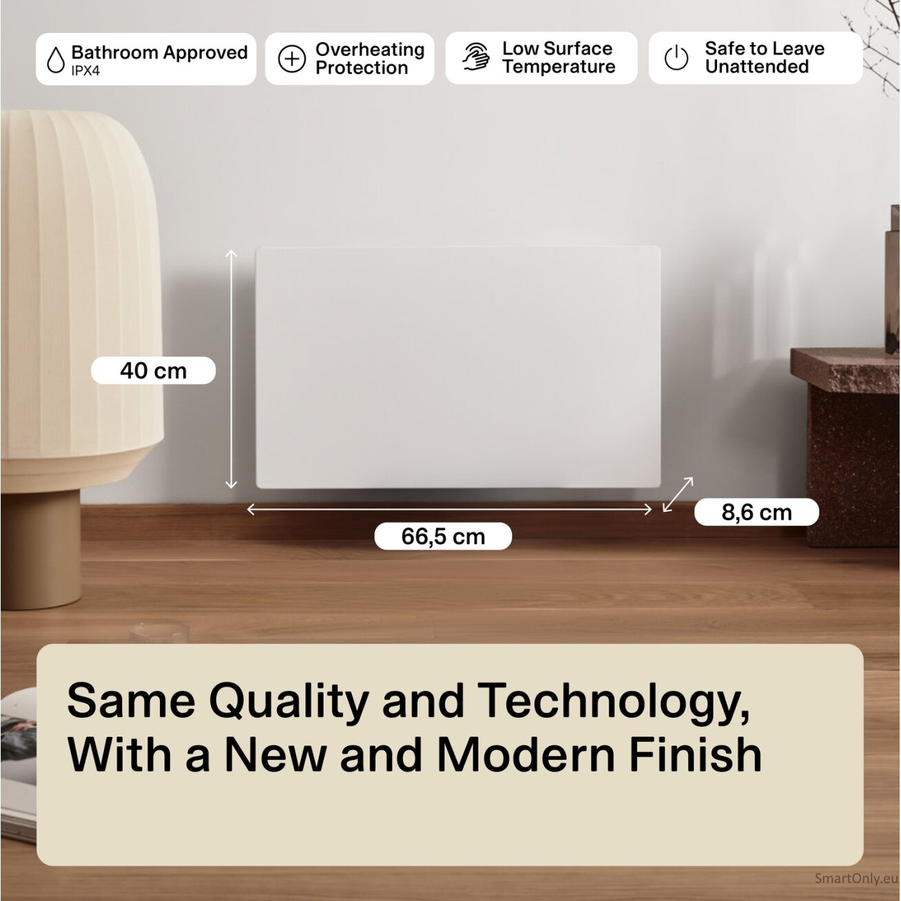 Mill Color Panel Heater | COLOR700DN | Panel Heater | 700 W | Suitable for rooms up to 9-12 m² | Matt White | IPX4 10
