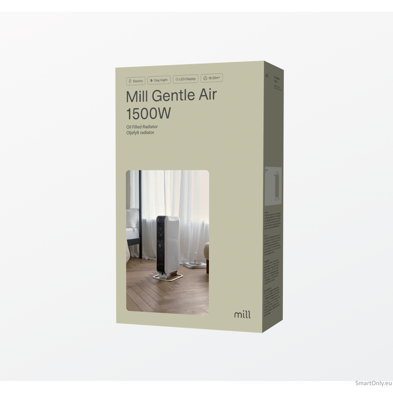 Mill | Heater | AB-H1500DN | Oil Filled Radiator | 1500 W | Number of power levels 3 | Suitable for rooms up to 16-24 m² | White 11 Mill | Heater | AB-H1500DN | Oil Filled Radiator | 1500 W | Number of power levels 3 | Suitable for rooms up to 16-24 m² | White 11