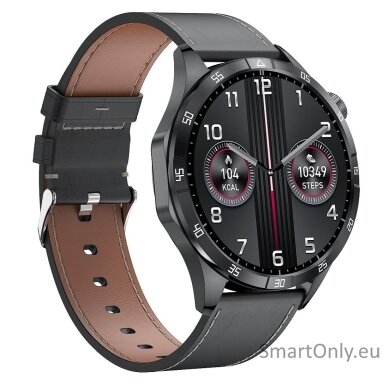 Microwear GT4 Max išmanusis laikrodis Black Leather Microwear GT4 Max išmanusis laikrodis Black Leather