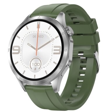 MICROWEAR GT4 Max išmanusis laikrodis silver/green silicone MICROWEAR GT4 Max išmanusis laikrodis silver/green silicone