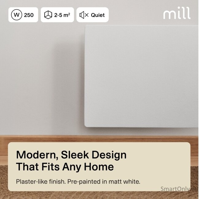 Mill Color Panel Heater | COLOR250 | Panel Heater | 250 W | Suitable for rooms up to 2-5 m² | Matte White | IPX4 7 Mill Color Panel Heater | COLOR250 | Panel Heater | 250 W | Suitable for rooms up to 2-5 m² | Matte White | IPX4 7