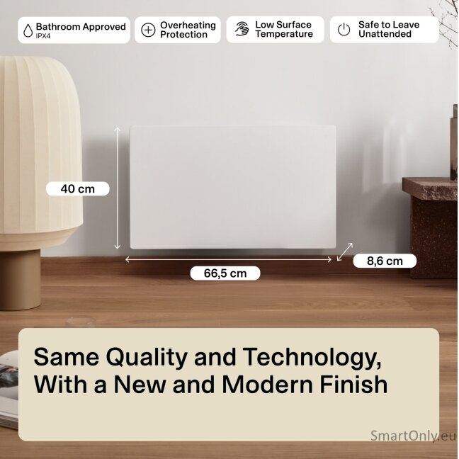 Mill Color Panel Heater | COLOR700DN | Panel Heater | 700 W | Suitable for rooms up to 9-12 m² | Matt White | IPX4 10 Mill Color Panel Heater | COLOR700DN | Panel Heater | 700 W | Suitable for rooms up to 9-12 m² | Matt White | IPX4 10