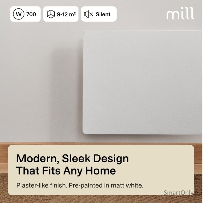 Mill Color Panel Heater, Wifi+App control | COLOR700WIFI4 | Panel Heater | 700 W | Suitable for rooms up to 9-12 m² | Matte White | IPX4 7 Mill Color Panel Heater, Wifi+App control | COLOR700WIFI4 | Panel Heater | 700 W | Suitable for rooms up to 9-12 m² | Matte White | IPX4 7