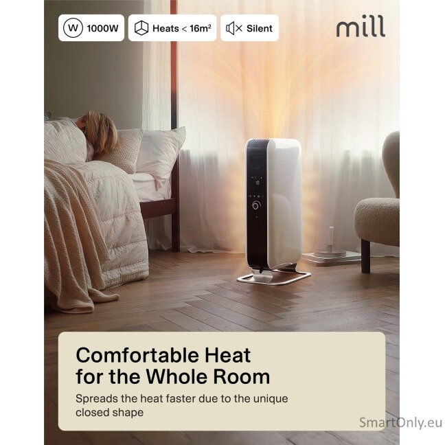 Mill | Heater | AB-H1000DN | Oil Filled Radiator | 1000 W | Number of power levels 3 | Suitable for rooms up to 12-16 m³ | White 16 Mill | Heater | AB-H1000DN | Oil Filled Radiator | 1000 W | Number of power levels 3 | Suitable for rooms up to 12-16 m³ | White 16