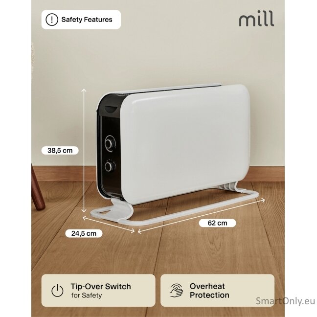 Mill | Heater | CO2200MECMAX | Convection Heater | 2200 W | Number of power levels 3 | Suitable for rooms up to max 30 m² | White 13