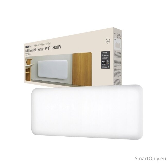 Mill Invisible Smart WiFi Heater | PA1300WIFI4 | Panel Heater | 1300 W | Suitable for rooms up to 15-19 m² | White | IPX4 11