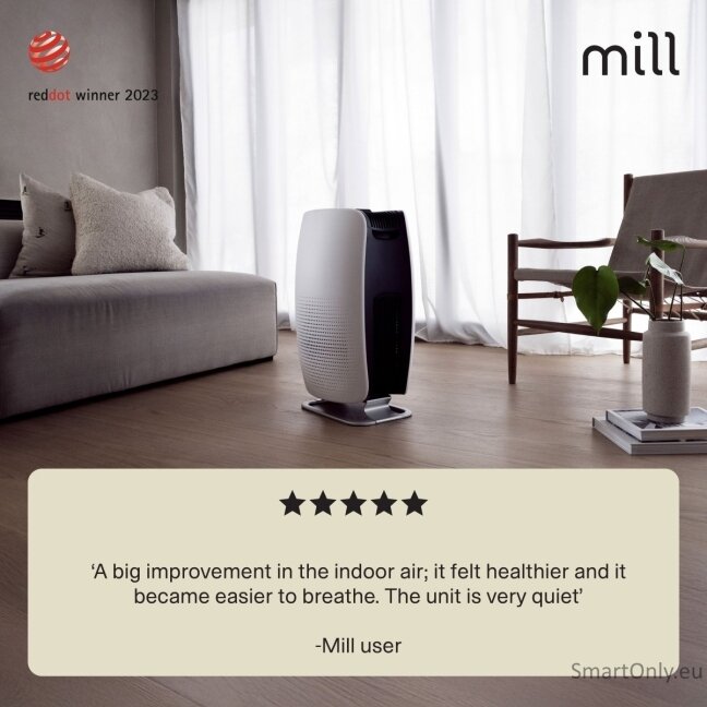 Mill Silent Pro Air Purifier APSILENT Suitable for rooms up to 115 m² 68.3 m³ White/Black 6 Mill Silent Pro Air Purifier APSILENT Suitable for rooms up to 115 m² 68.3 m³ White/Black 6