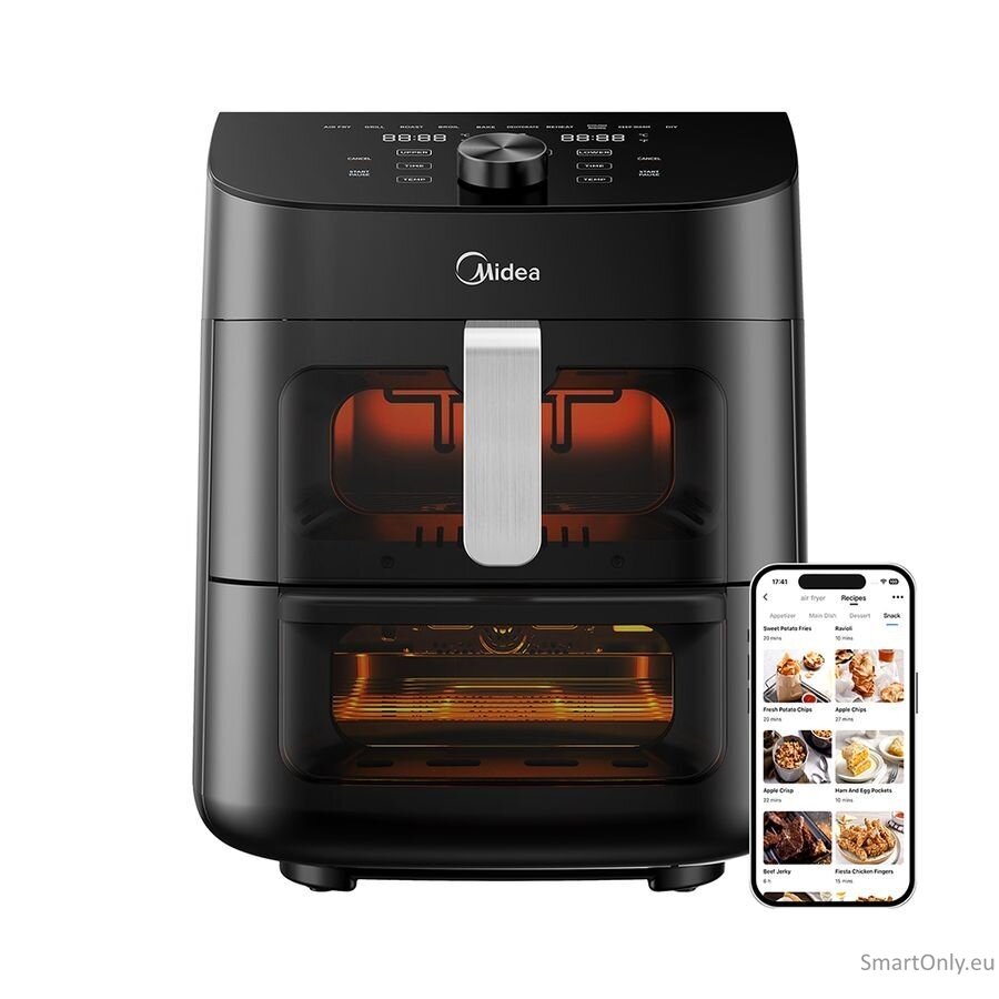 Midea Two Zone Airfryer | MAD1100DADK | Power 1850 W | Capacity 4.4/6.4 L | Rapid Air technology | Black Midea Two Zone Airfryer | MAD1100DADK | Power 1850 W | Capacity 4.4/6.4 L | Rapid Air technology | Black