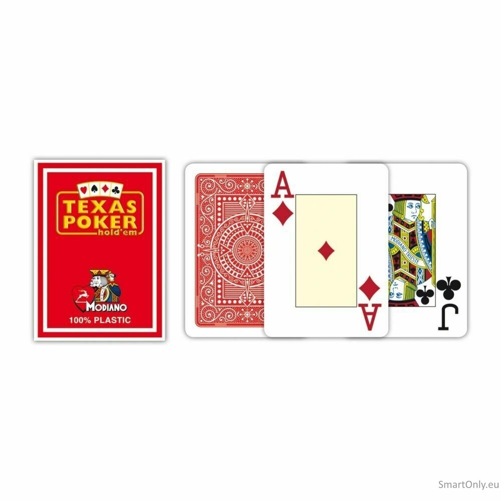 Modiano Texas Poker Hold Em Jumbo Index kortos (raudonos) 2 Modiano Texas Poker Hold Em Jumbo Index kortos (raudonos) 2