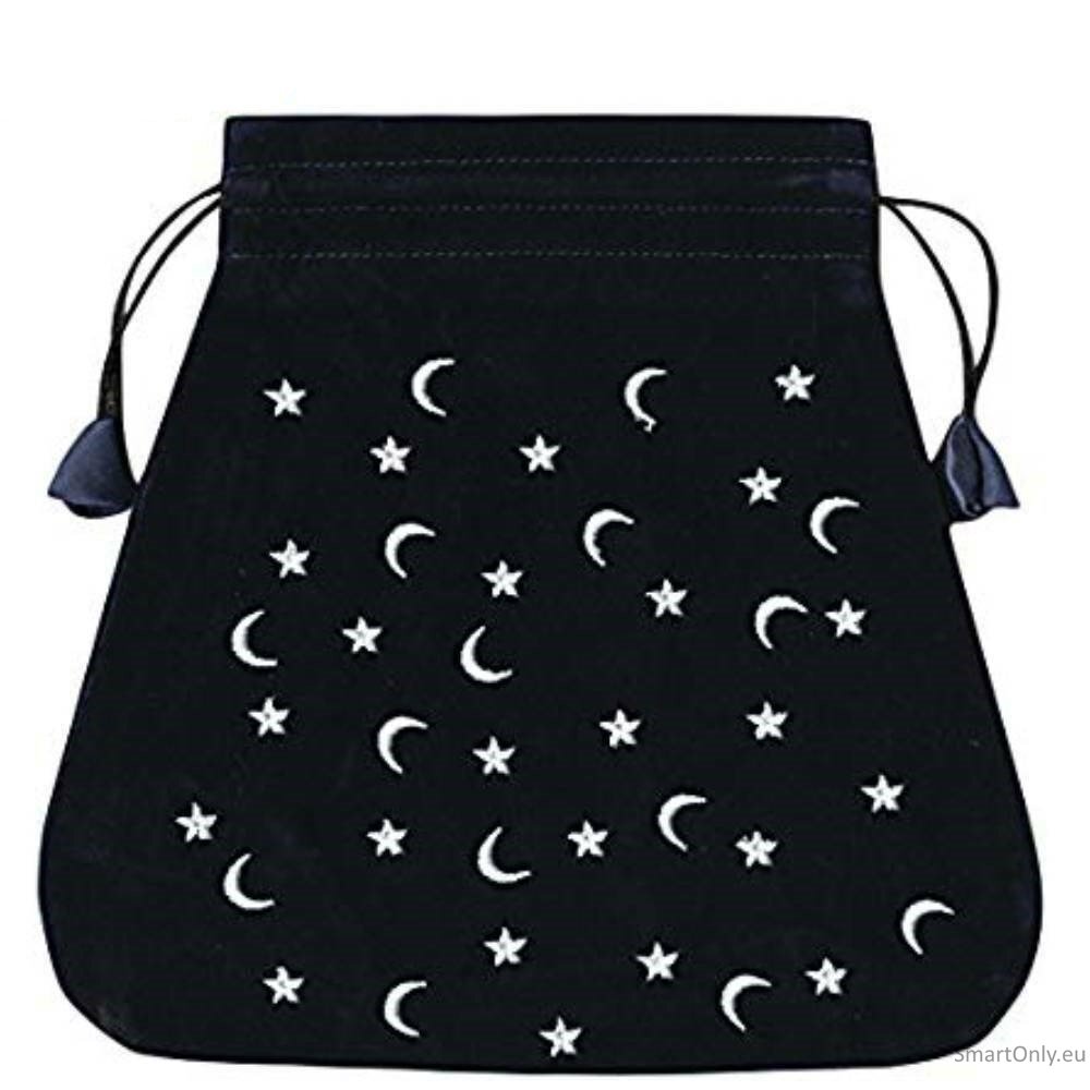 Moon And Stars velvetinis juodas maišelis kortoms Lo Scarabeo Moon And Stars velvetinis juodas maišelis kortoms Lo Scarabeo