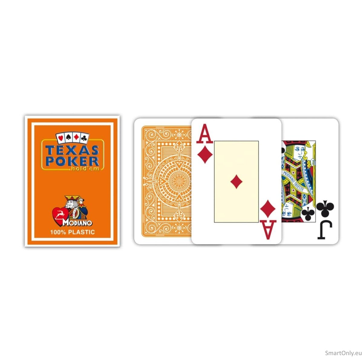 Modiano Texas Poker Hold Em Jumbo Index kortos (oranžinės) 1