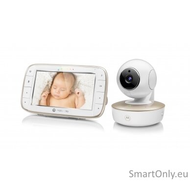 Motorola VM855 CONNECT 5.0” Portable Wi-Fi Video Baby Monitorwith Flexible Crib Mount, White/Gold Motorola Portable Wi-Fi Video Baby Monitor with Flexible Crib Mount VM855 CONNECT 5.0” White/Gold 1
