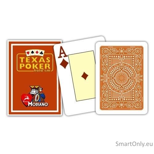 Modiano Texas Poker Hold Em Jumbo Index kortos (rudos) 2 Modiano Texas Poker Hold Em Jumbo Index kortos (rudos) 2