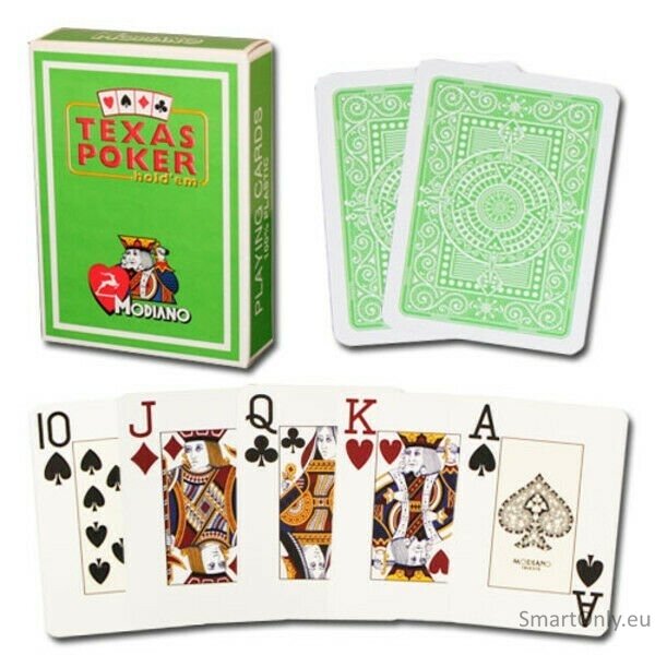 Modiano Texas Poker Hold Em Jumbo Index kortos (šviesiai žalios) 1 Modiano Texas Poker Hold Em Jumbo Index kortos (šviesiai žalios) 1
