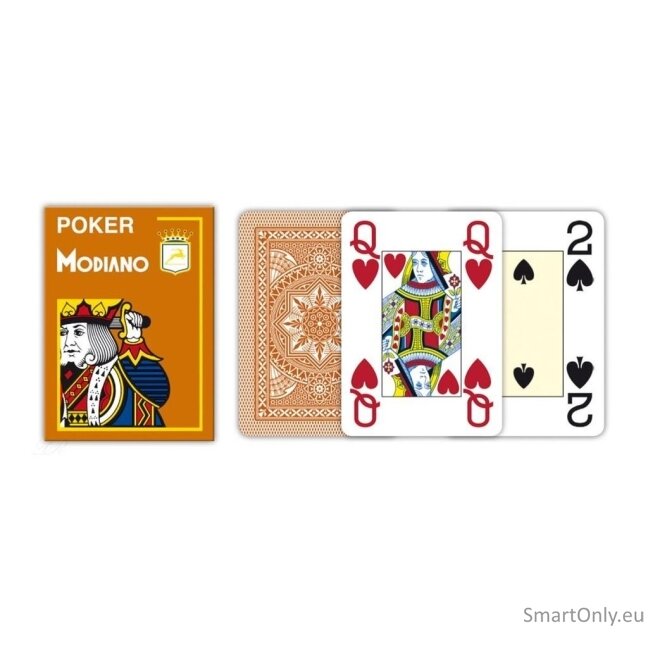 Modiano Poker 4 Jumbo Index kortos (rudos) 2