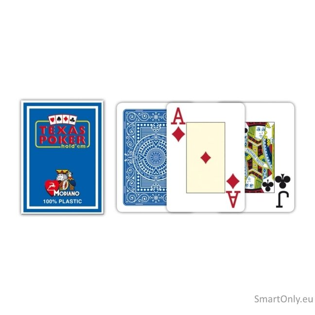 Modiano Texas Poker Hold Em Jumbo Index kortos (mėlynos) 4 Modiano Texas Poker Hold Em Jumbo Index kortos (mėlynos) 4