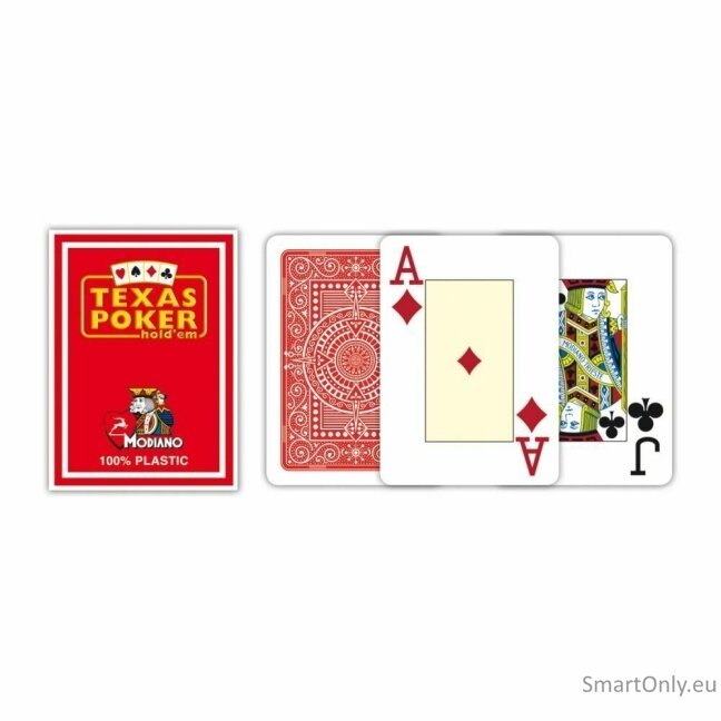 Modiano Texas Poker Hold Em Jumbo Index kortos (raudonos) 2 Modiano Texas Poker Hold Em Jumbo Index kortos (raudonos) 2
