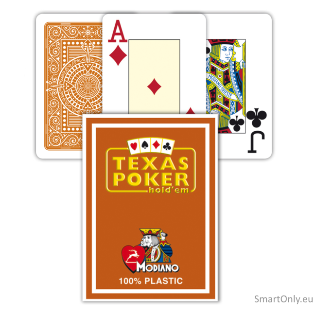 Modiano Texas Poker Hold Em Jumbo Index kortos (rudos) Modiano Texas Poker Hold Em Jumbo Index kortos (rudos)