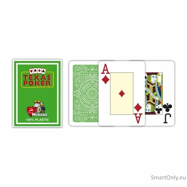 Modiano Texas Poker Hold Em Jumbo Index kortos (šviesiai žalios) 2 Modiano Texas Poker Hold Em Jumbo Index kortos (šviesiai žalios) 2