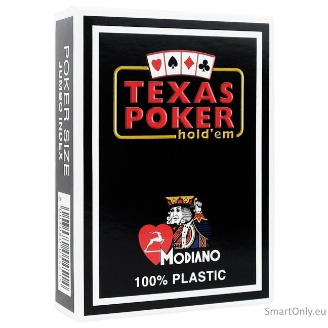 Modiano Texas Poker Hold Em žaidimo kortos (juodos) 2