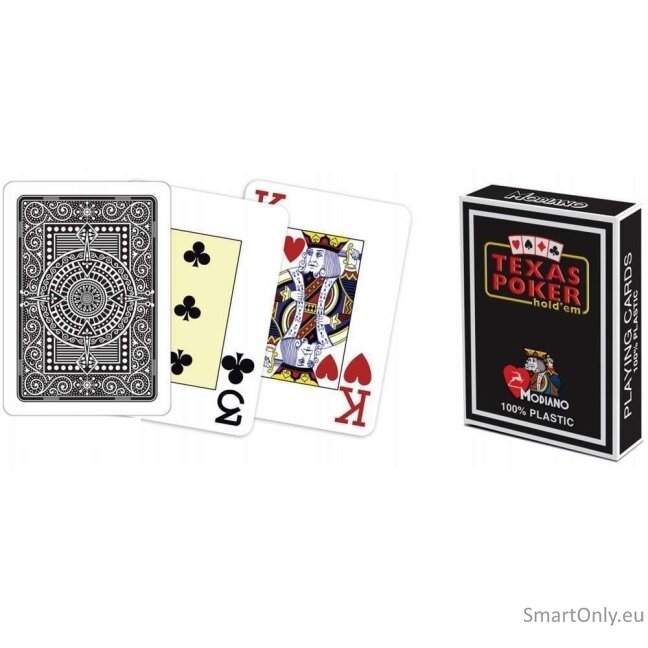 Modiano Texas Poker Hold Em žaidimo kortos (juodos) 3 Modiano Texas Poker Hold Em žaidimo kortos (juodos) 3