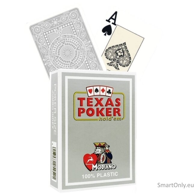 Modiano Texas Poker Hold Em žaidimo kortos (pilkos) Modiano Texas Poker Hold Em žaidimo kortos (pilkos)