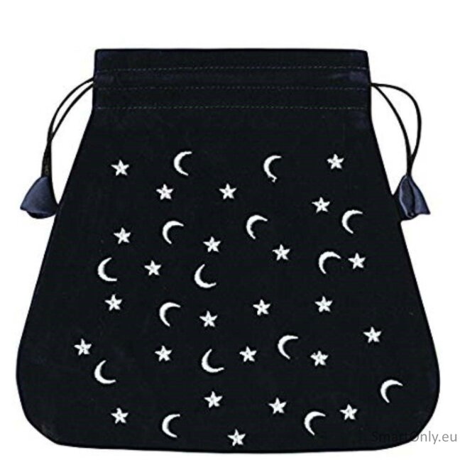 Moon And Stars velvetinis juodas maišelis kortoms Lo Scarabeo Moon And Stars velvetinis juodas maišelis kortoms Lo Scarabeo