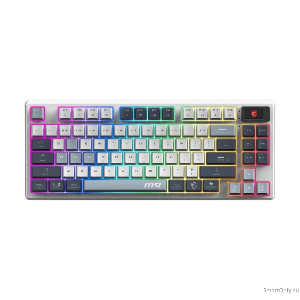 MSI FORGE GK600 TKL WIRELESS SKY | Gaming Keyboard | Wireless | Bluetooth | US | Mechanical Linear