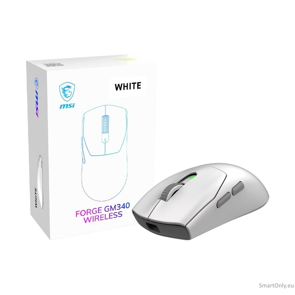 MSI Gaming Mouse | FORGE GM340 WIRELESS | Wireless | 2.4 GHz, Bluetooth, USB | White 2 MSI Gaming Mouse | FORGE GM340 WIRELESS | Wireless | 2.4 GHz, Bluetooth, USB | White 2
