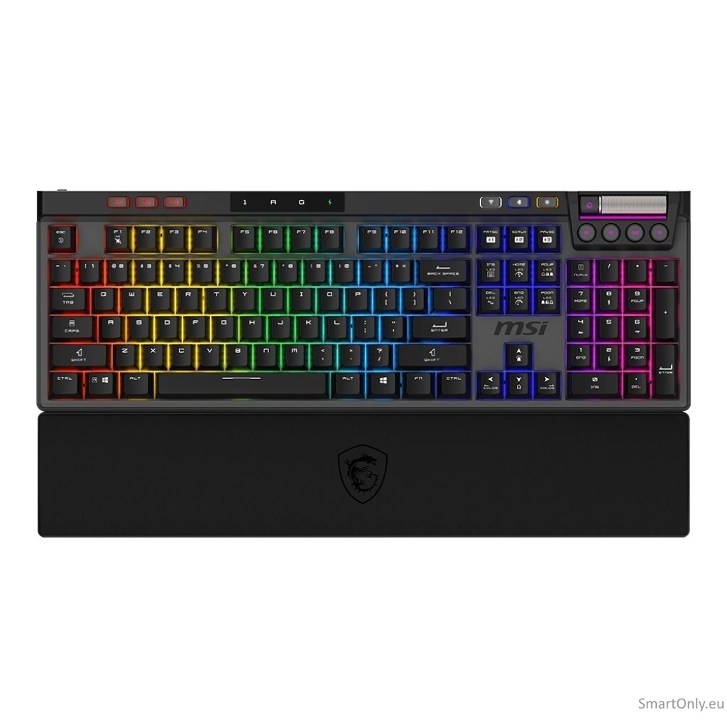 MSI STRIKE PRO WIRELESS | Gaming keyboard | Wireless | US | Kailh Midnight Pro Silent Tactile | Black 4