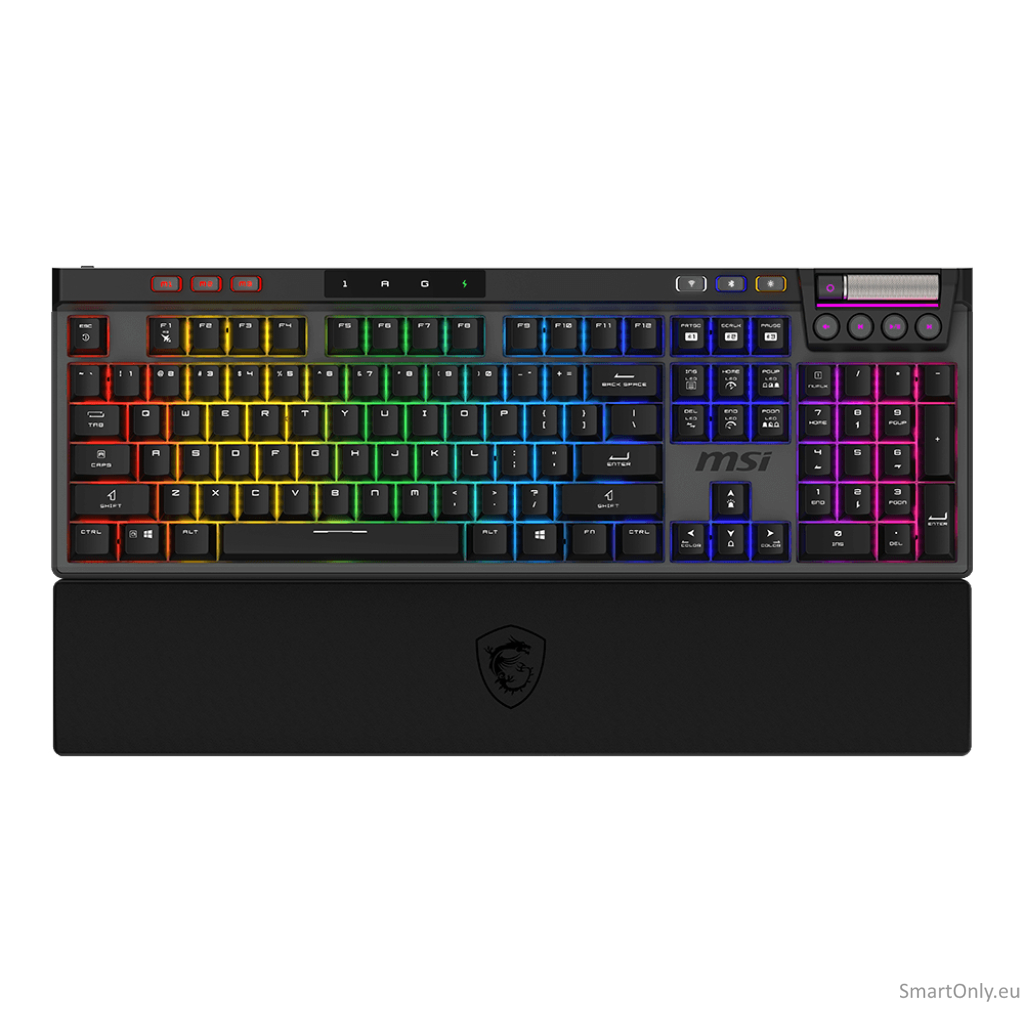 MSI STRIKE PRO WIRELESS | Gaming keyboard | Wireless | US | Kailh Midnight Pro Silent Tactile | Black