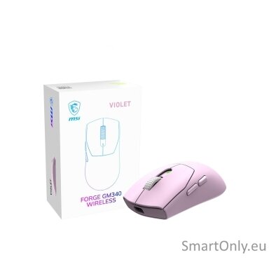 MSI Gaming Mouse | FORGE GM340 WIRELESS | Wireless | 2.4 GHz, Bluetooth , USB | Violet MSI Gaming Mouse | FORGE GM340 WIRELESS | Wireless | 2.4 GHz, Bluetooth , USB | Violet