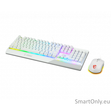 MSI Vigor GK30 COMBO WHITE Keyboard and Mouse Set Wired Mouse included Keyboard stunning RGB lighting effects in 6 areas. CLUTCH GM11 gaming mouse Stunning RGB lighting with over 7 lighting effects. 5-level DPI sensor matches with 5 different colors US Wh MSI Vigor GK30 COMBO WHITE Keyboard and Mouse Set Wired Mouse included Keyboard stunning RGB lighting effects in 6 areas. CLUTCH GM11 gaming mouse Stunning RGB lighting with over 7 lighting effects. 5-level DPI sensor matches with 5 different colors US Wh
