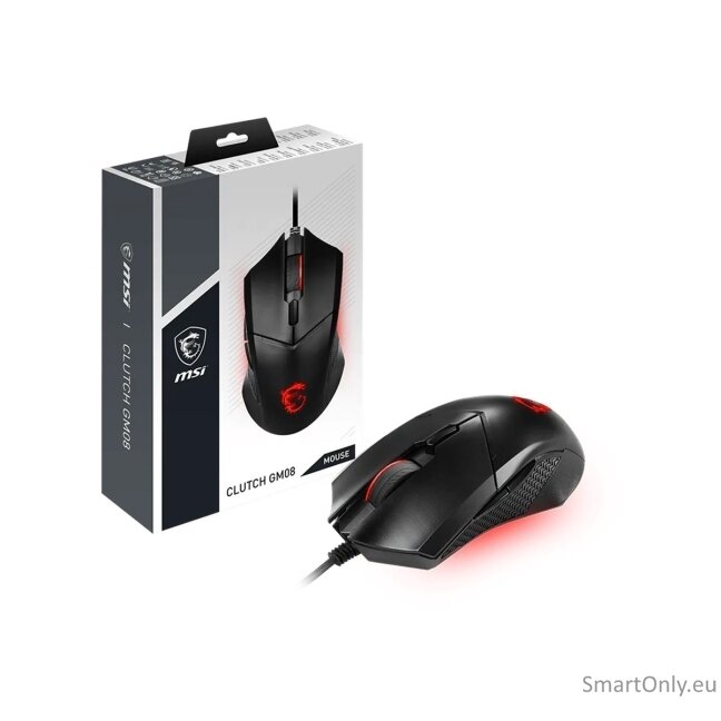 MSI | Clutch GM08 | Gaming Mouse | USB 2.0 | Black 6 MSI | Clutch GM08 | Gaming Mouse | USB 2.0 | Black 6