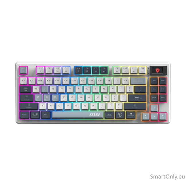 MSI FORGE GK600 TKL WIRELESS SKY | Gaming Keyboard | Wireless | Bluetooth | US | Mechanical Linear MSI FORGE GK600 TKL WIRELESS SKY | Gaming Keyboard | Wireless | Bluetooth | US | Mechanical Linear