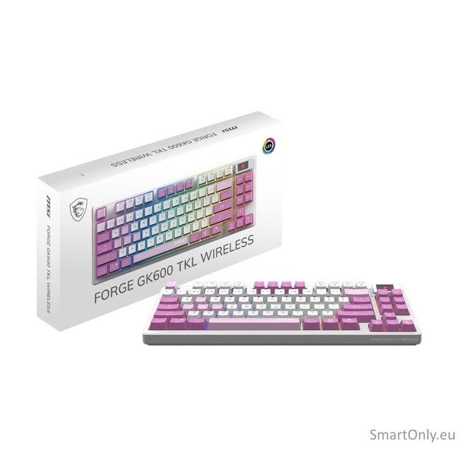 MSI FORGE GK600 TKL WIRELESS VIOLET | Gaming keyboard | Wireless | US | Mechanical Linear 7