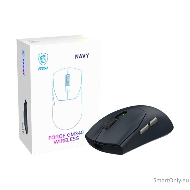 MSI Gaming Mouse | FORGE GM340 WIRELESS | Wireless | 2.4 GHz, Bluetooth, USB | Navy 2