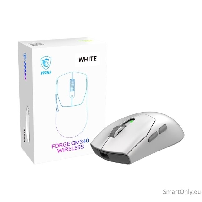MSI Gaming Mouse | FORGE GM340 WIRELESS | Wireless | 2.4 GHz, Bluetooth, USB | White 2 MSI Gaming Mouse | FORGE GM340 WIRELESS | Wireless | 2.4 GHz, Bluetooth, USB | White 2