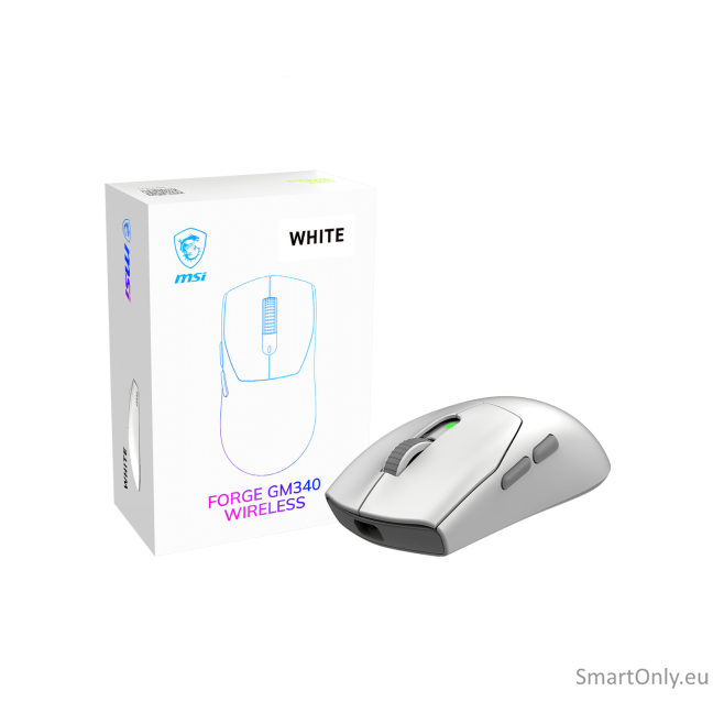 MSI Gaming Mouse | FORGE GM340 WIRELESS | Wireless | 2.4 GHz, Bluetooth, USB | White MSI Gaming Mouse | FORGE GM340 WIRELESS | Wireless | 2.4 GHz, Bluetooth, USB | White